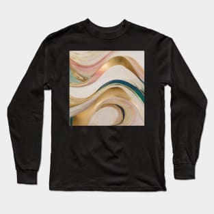 Abstract curved lines of golden colors Long Sleeve T-Shirt